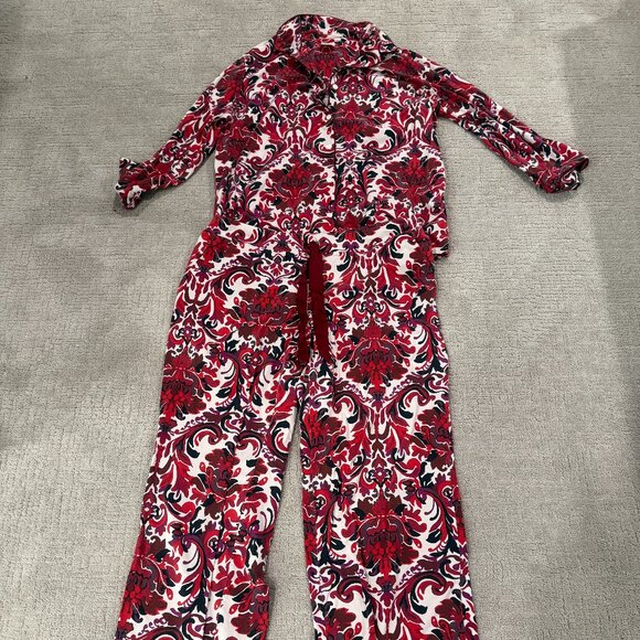 Soma Cool Nights Pajama Set with Notched Collar Top - Picture 1 of 7